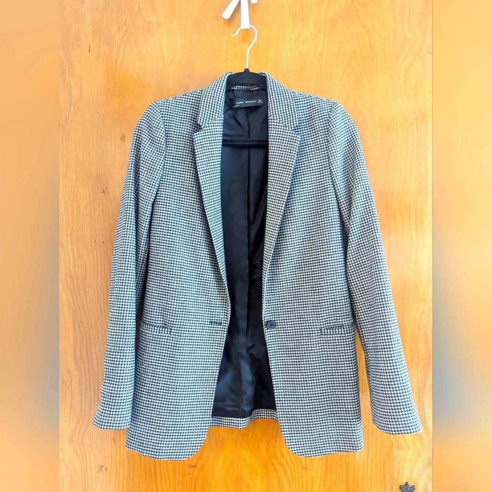 Classic Houndstooth Blazer - Zara Woman (Size: EU M)